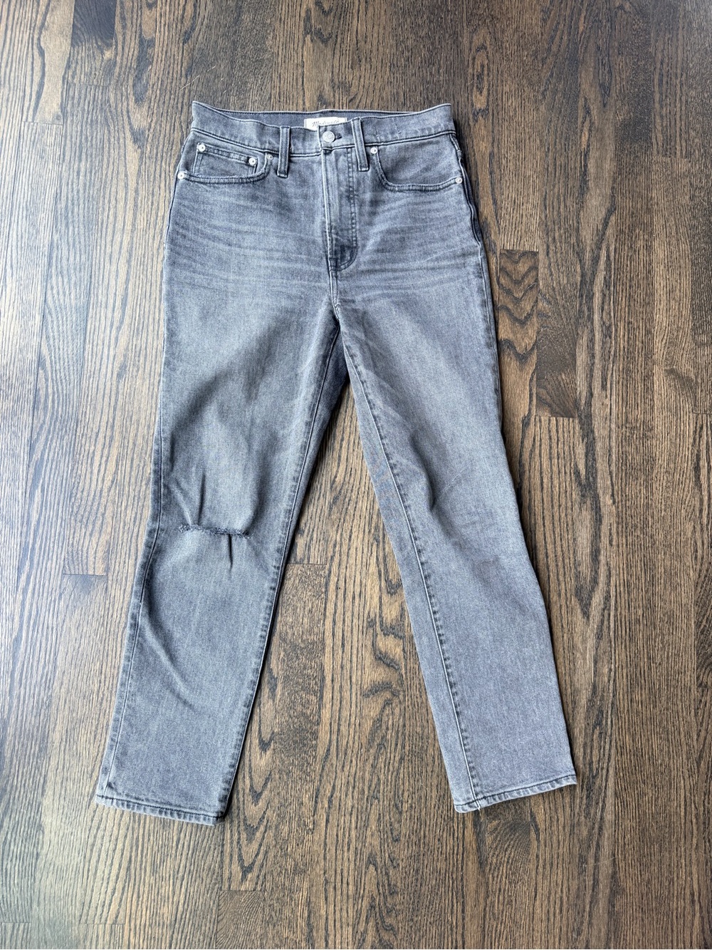 Madewell Washed Gray Straight Jeans